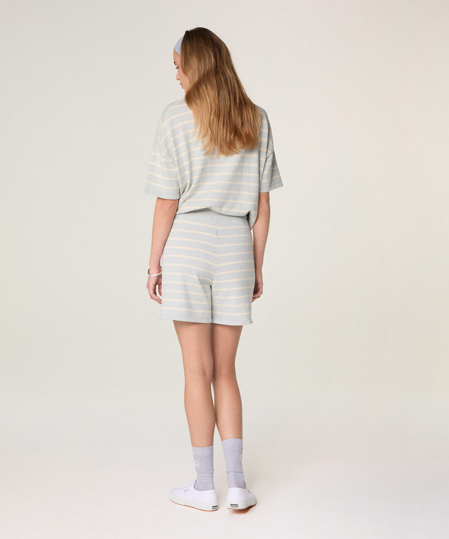 Rodier Short Rayé En Coton Rayures Grises