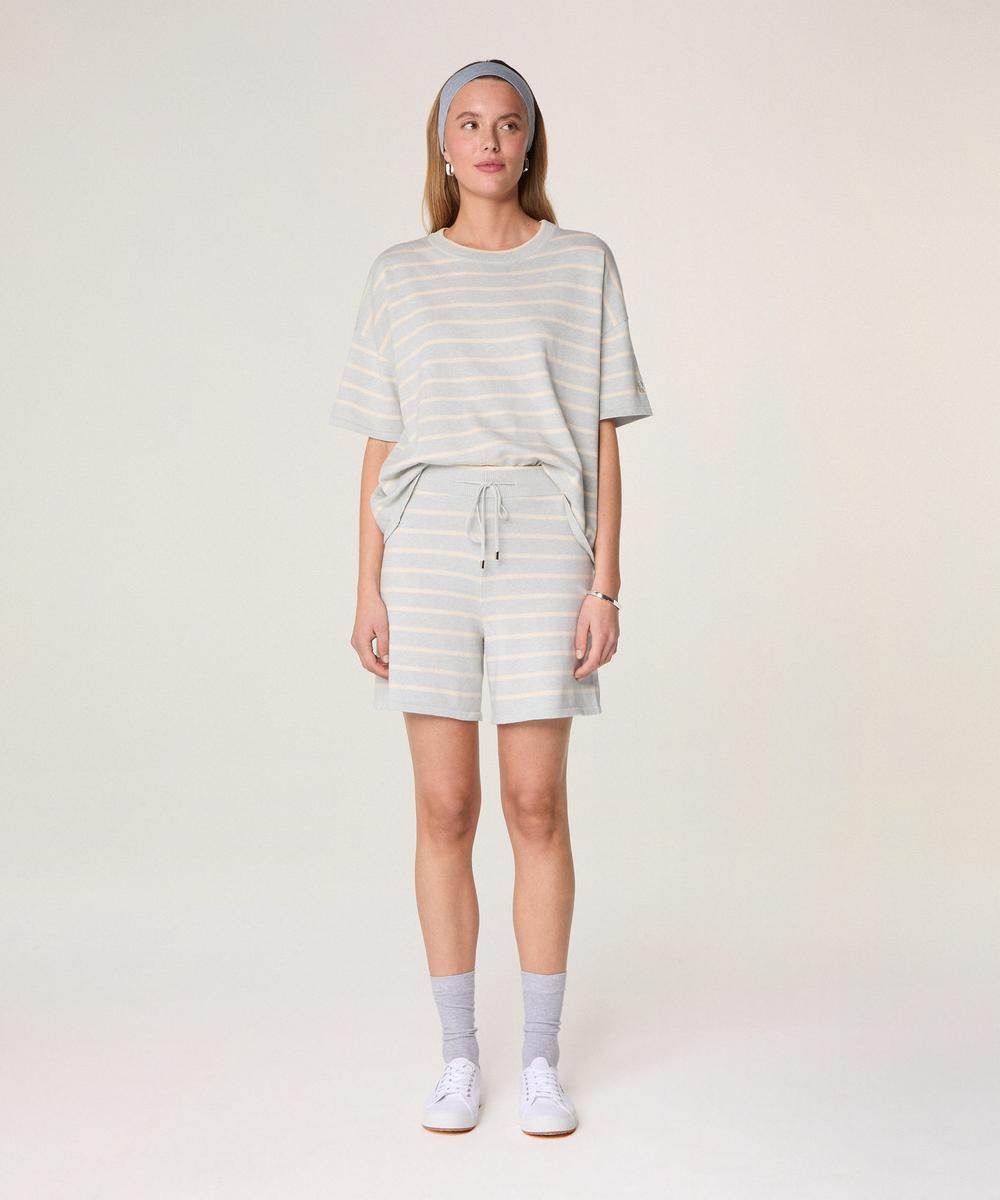 rodier Short rayé en coton rayures grises