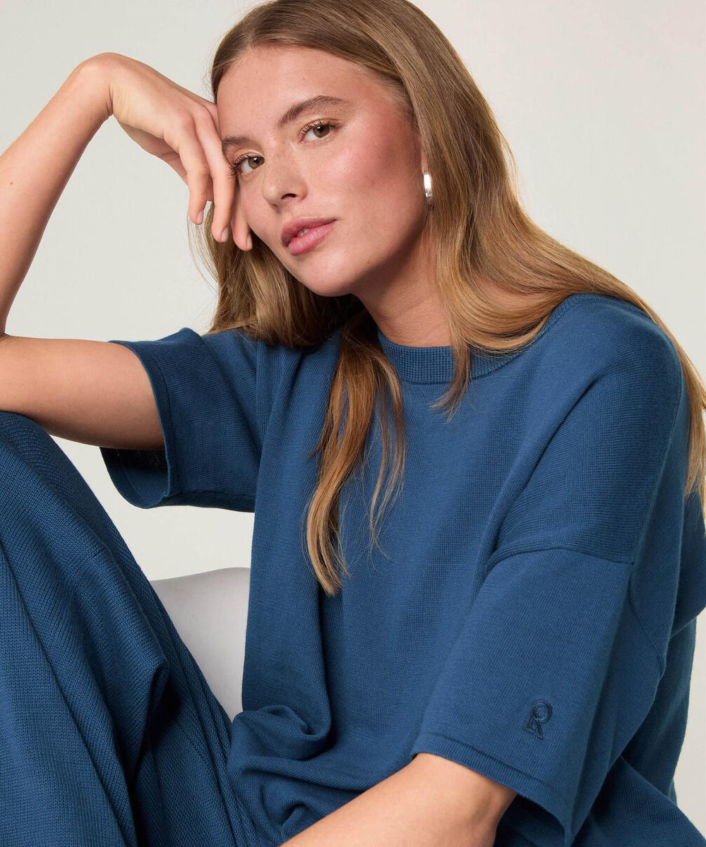 rodier T-shirt oversize bleu pétrole