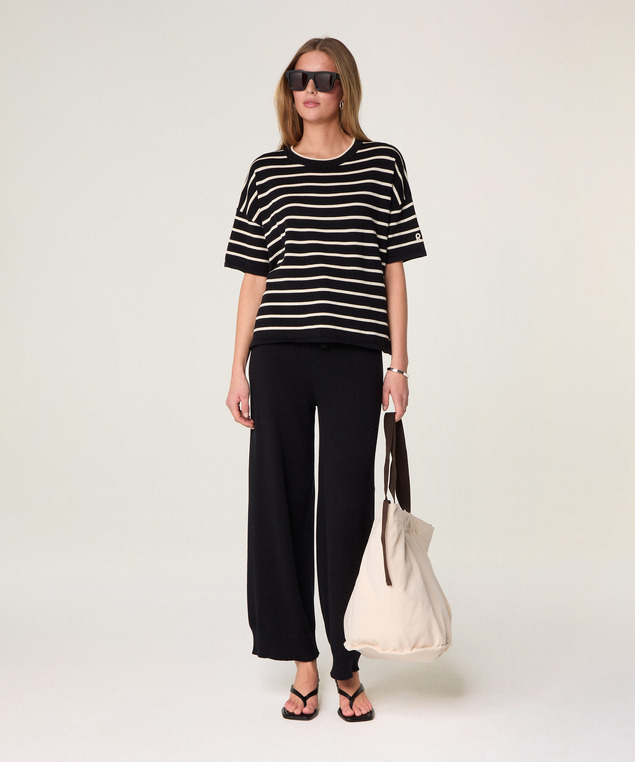 Rodier T-shirt Oversize Rayé Blanc/noir