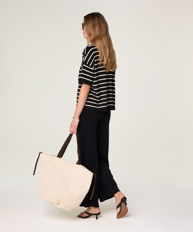 Rodier T-shirt Oversize Rayé Blanc/noir