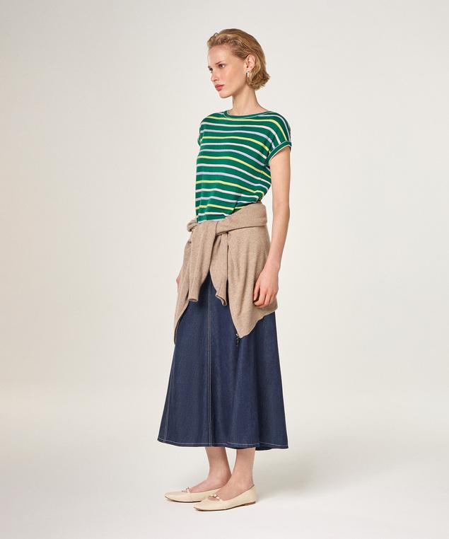 Rodier T-shirt Rayé En Coton Vert Bouteille