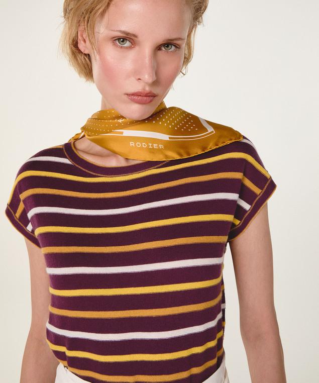Rodier T-shirt Rayé En Coton Violet De Vin