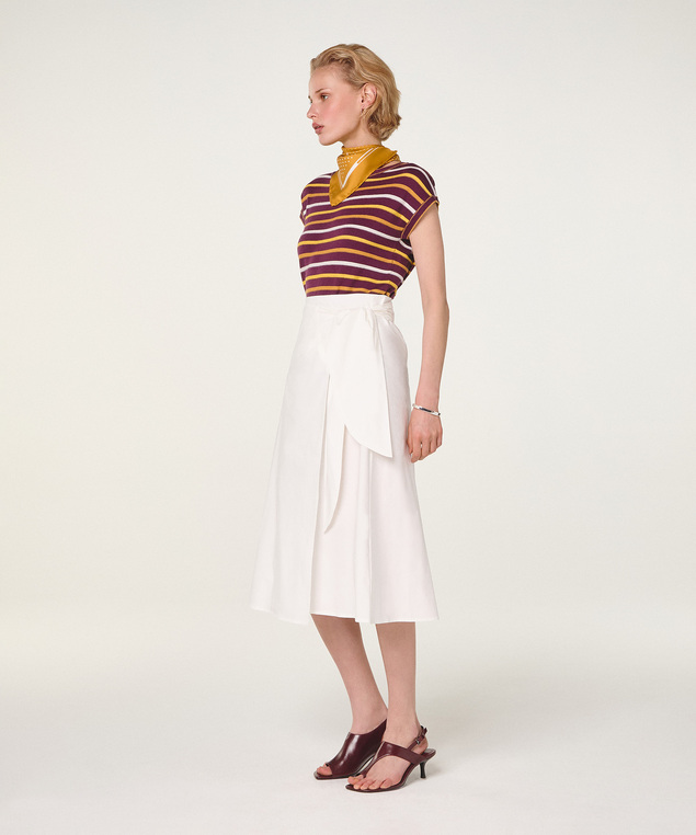 Rodier T-shirt Rayé En Coton Violet De Vin