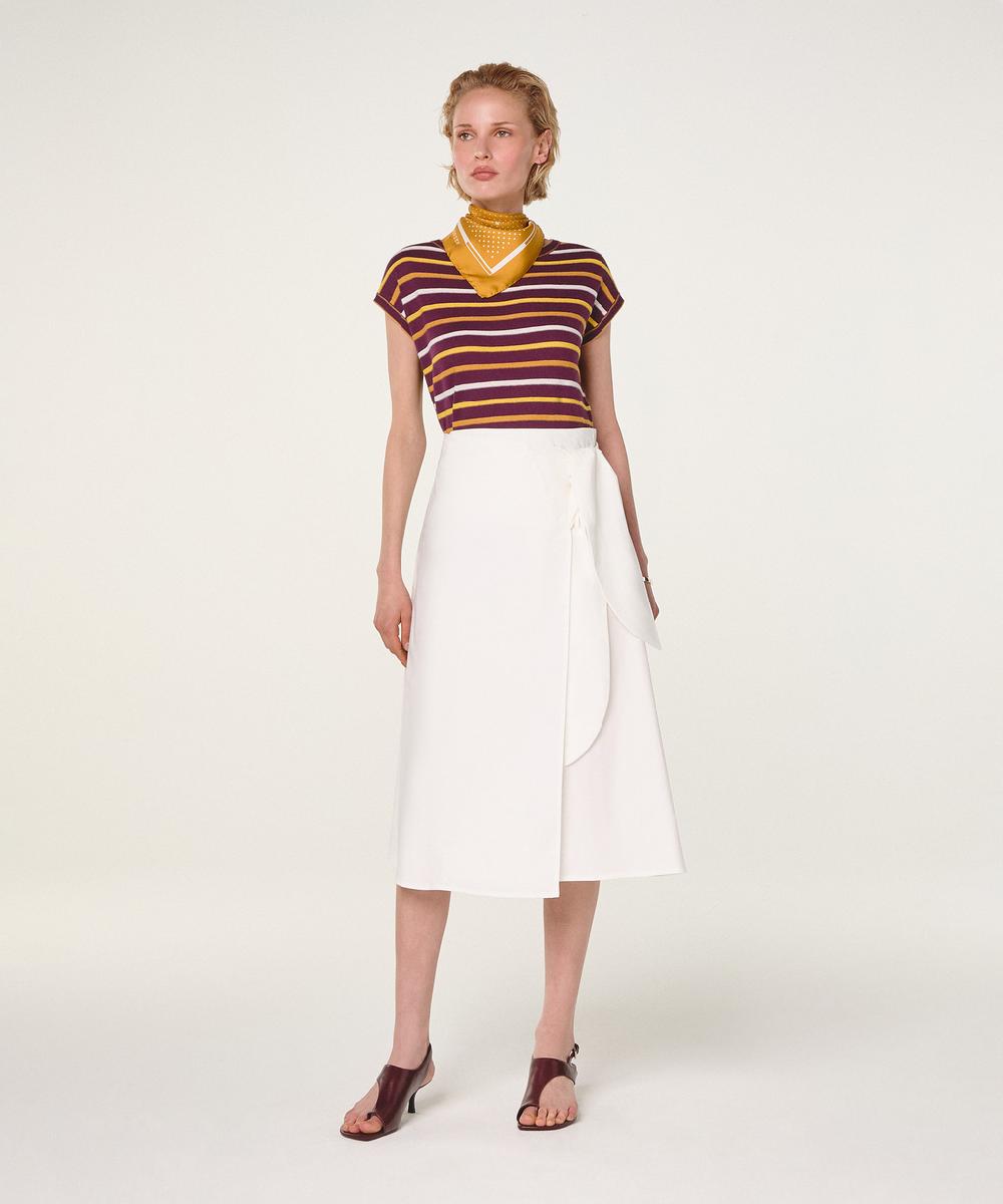 rodier T-shirt rayé en coton violet de vin