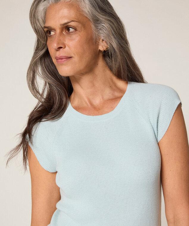 Rodier Top à Côtes Bleu Aqua