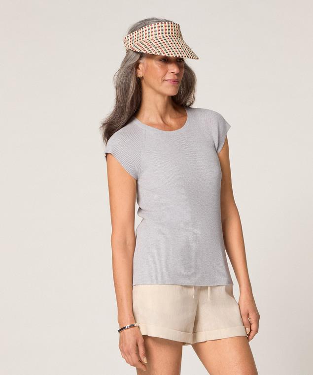 Rodier Top à Côtes Gris Clair