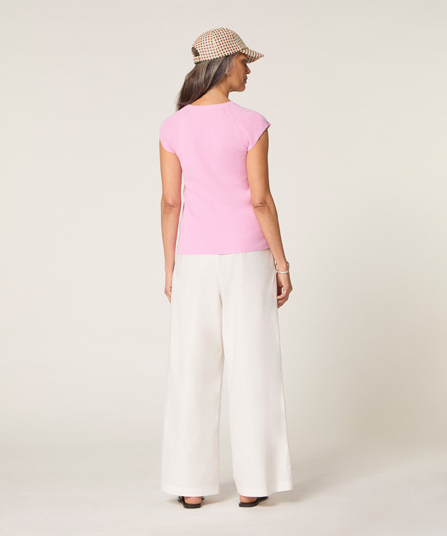 Rodier Top à Côtes Rose Bonbon