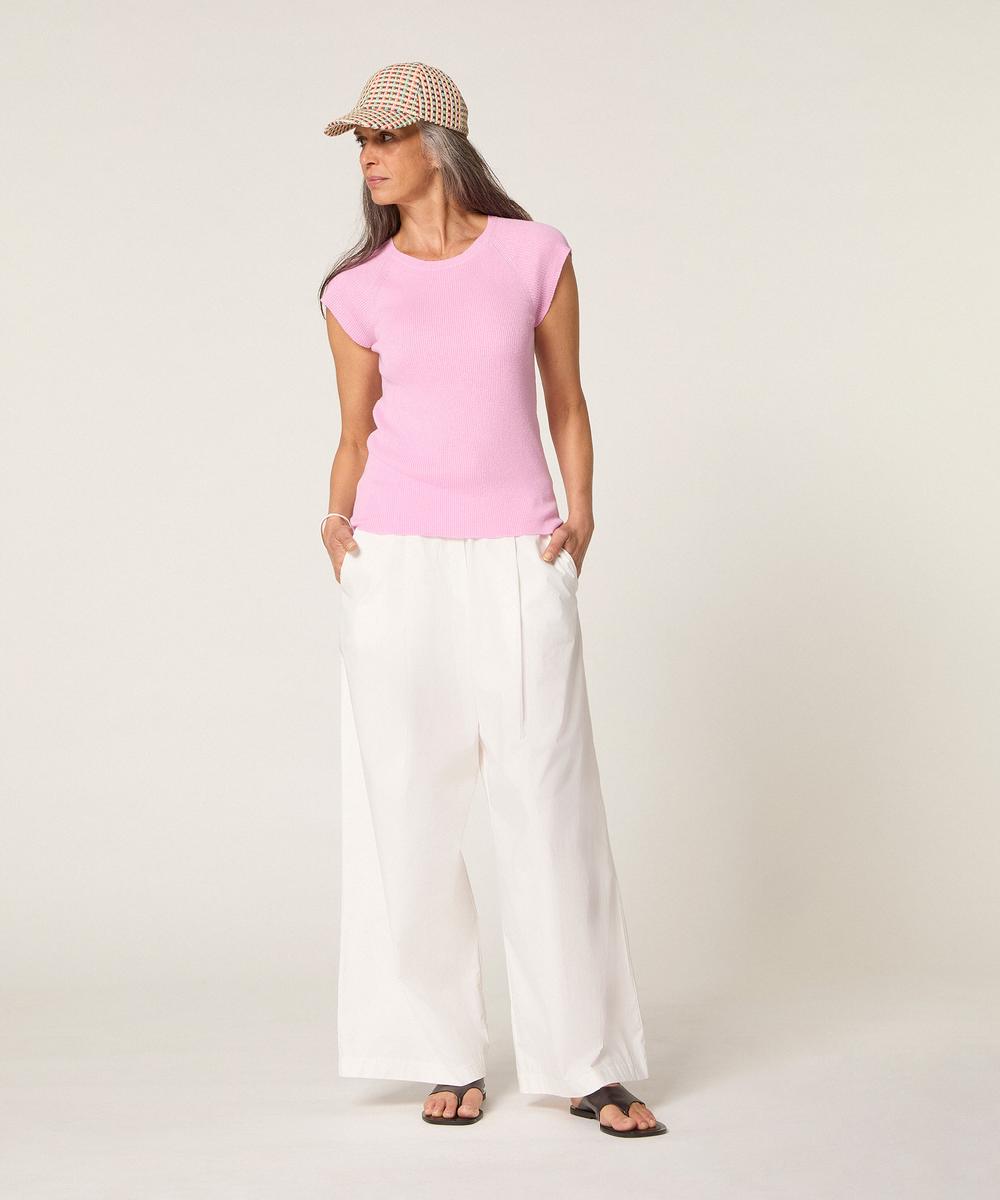 rodier Top à côtes rose bonbon