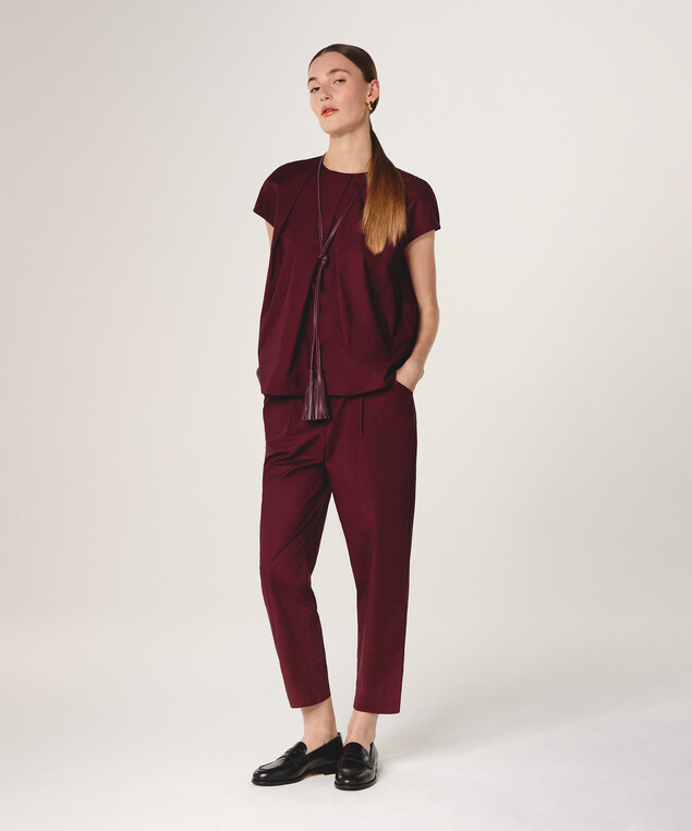 Rodier Top En Coton Rouge Bordeaux