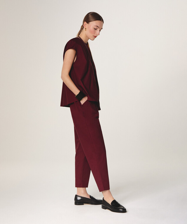 Rodier Top En Coton Rouge Bordeaux