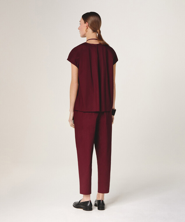 Rodier Top En Coton Rouge Bordeaux