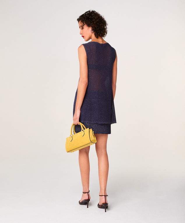 Rodier Top En Maille Lurex Bleu Marine