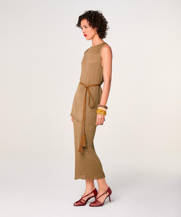 Rodier Top En Maille Lurex Marron Moka