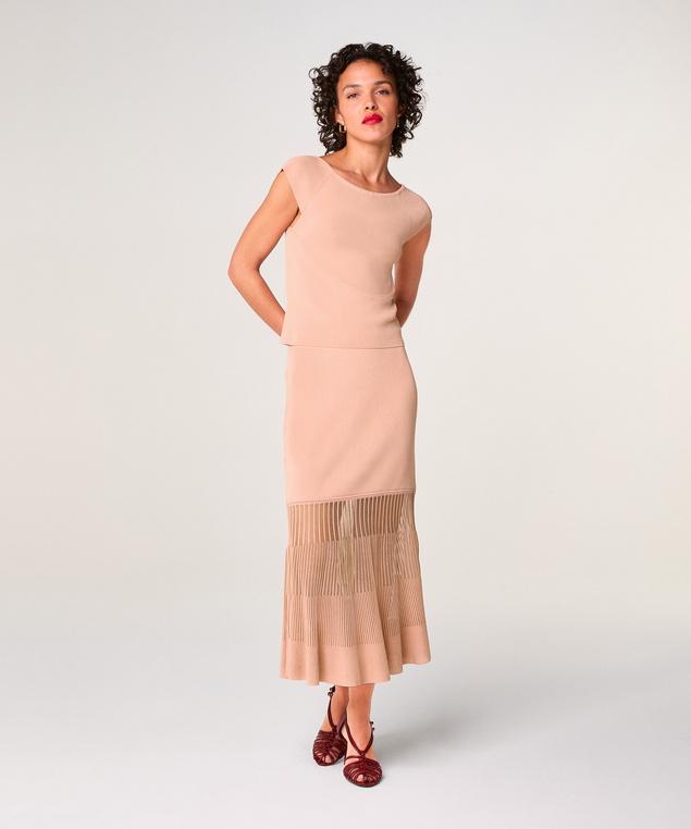 Rodier Top Encolure Bateau Rose Poudré