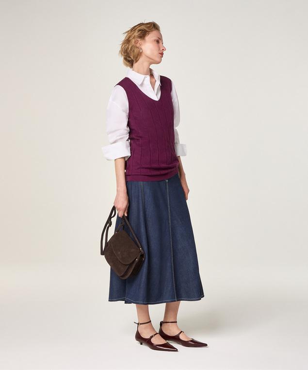 Rodier Tunique En Coton Violet De Vin