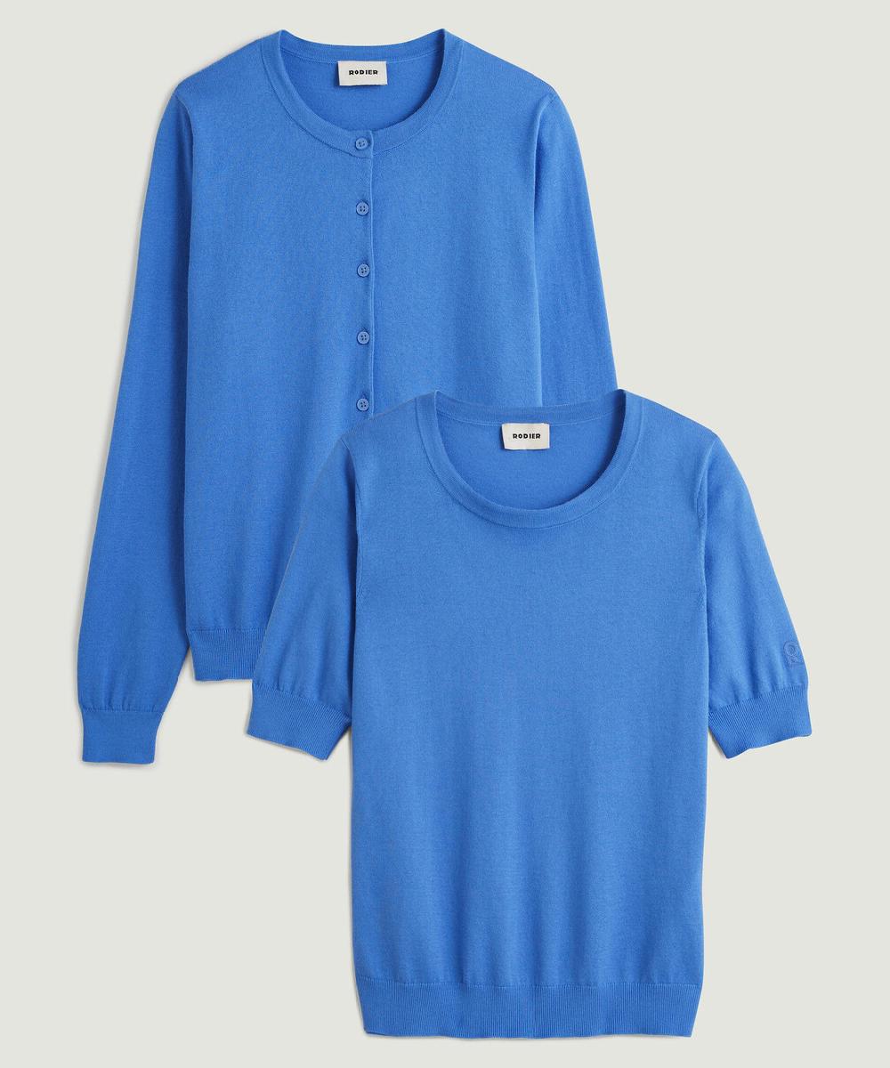 rodier Twin-set coton bleu horizon