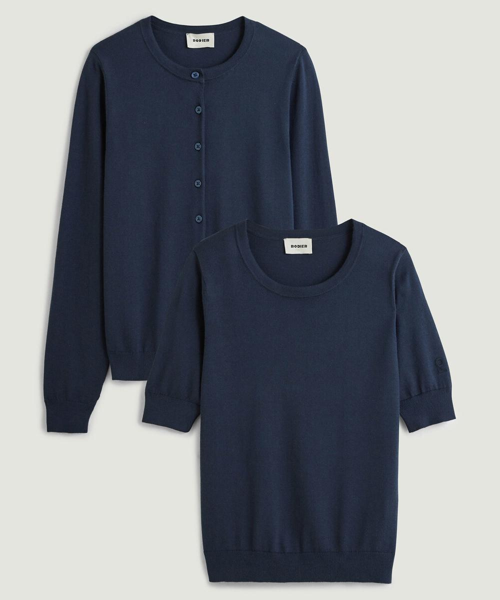 rodier Twin-set coton bleu nuit