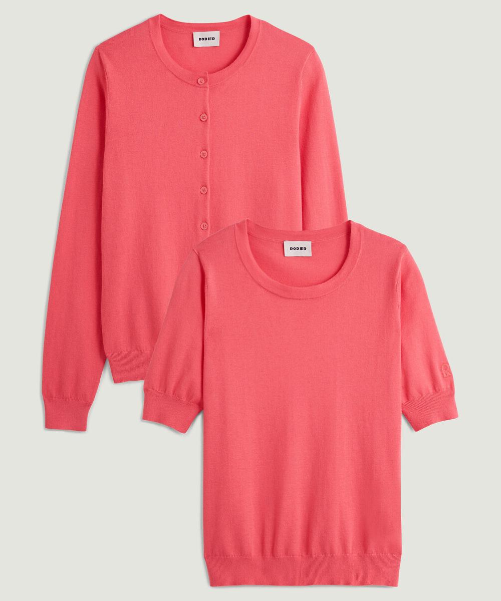 rodier Twin-set coton orange corail