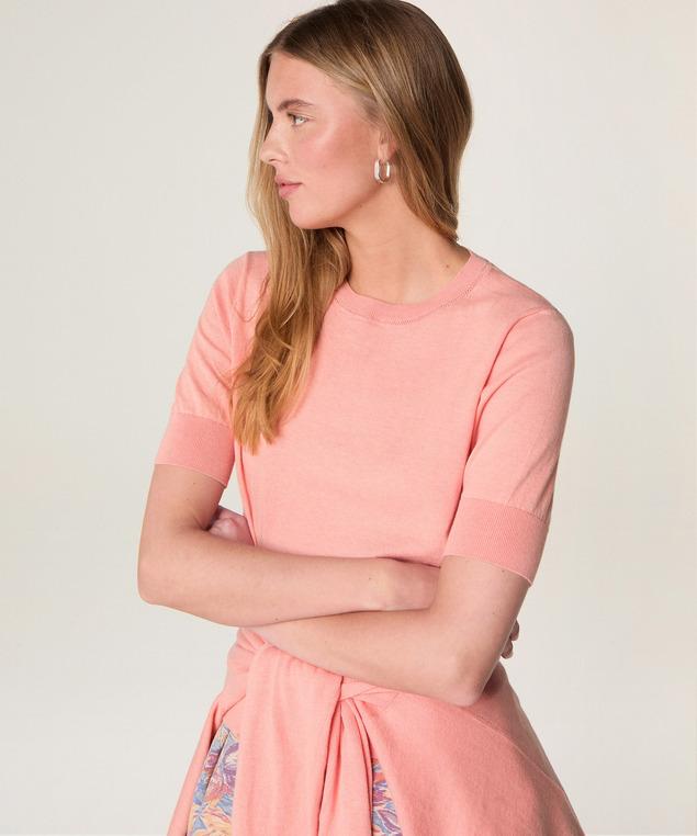 Rodier Twin-set En Coton Rose Saumon