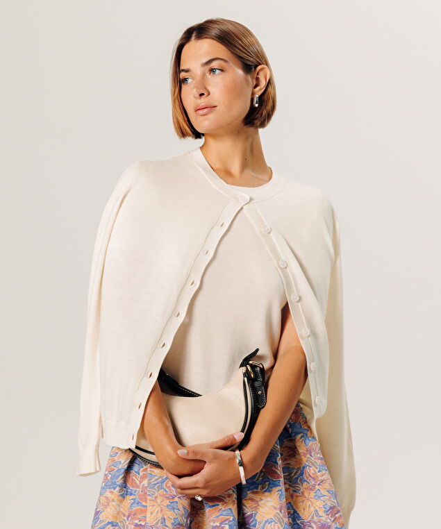 Rodier Twin-set En Laine Mérinos Blanc