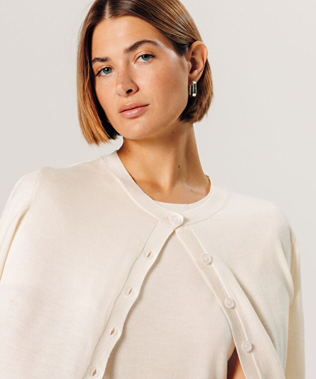 Rodier Twin-set En Laine Mérinos Blanc