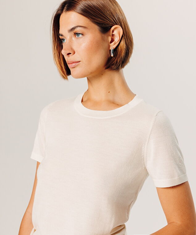 Rodier Twin-set En Laine Mérinos Blanc