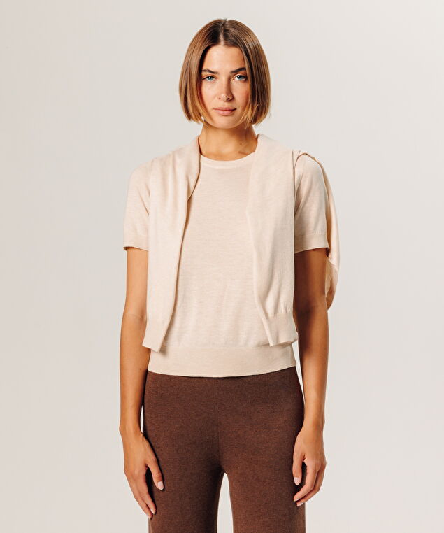 Rodier Twin-set En Maille Blanc Ecru