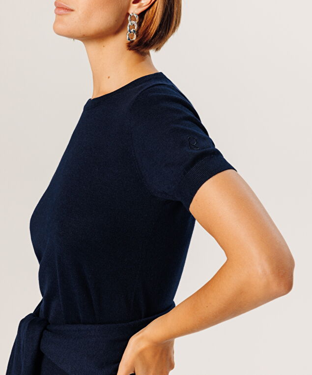 Rodier Twin-set En Maille Bleu Nuit