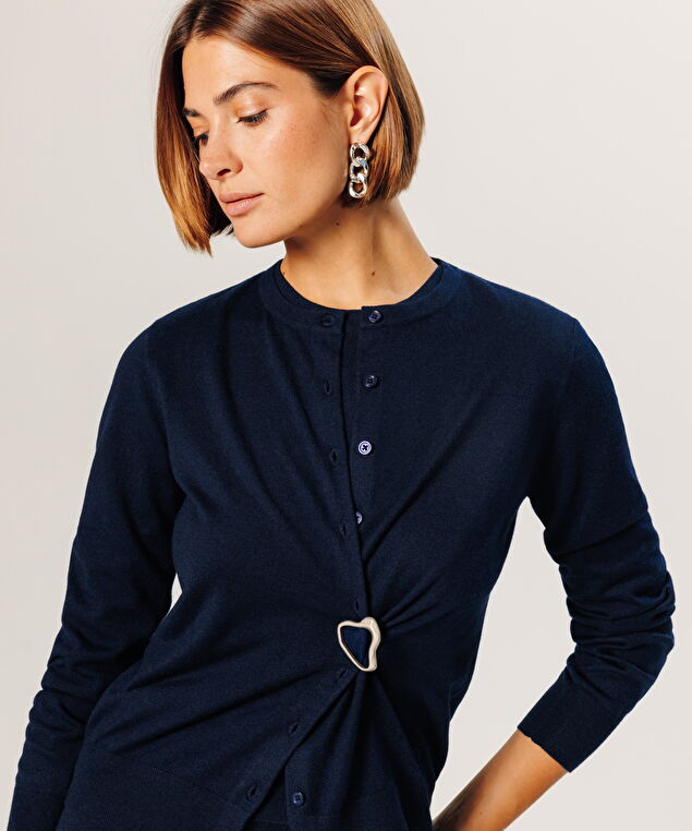 Rodier Twin-set En Maille Bleu Nuit