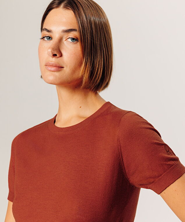 Rodier Twin-set En Maille Orange Rouille