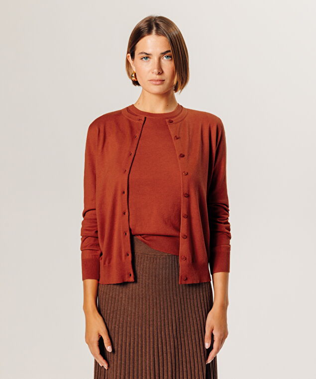 Rodier Twin-set En Maille Orange Rouille