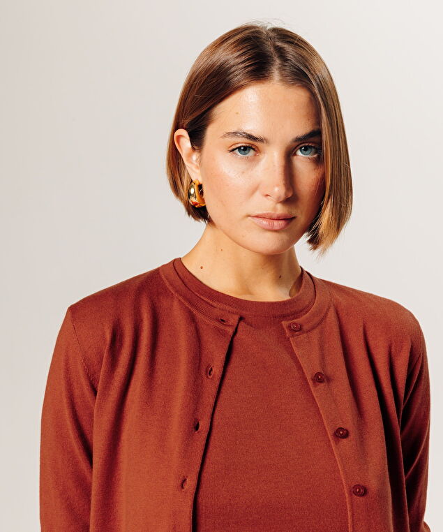 Rodier Twin-set En Maille Orange Rouille