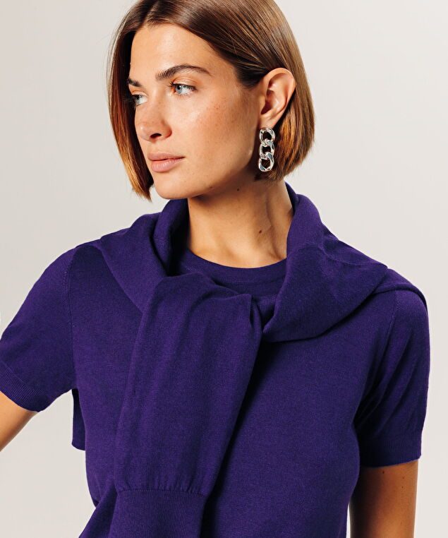 Rodier Twin-set En Maille Violet Fonce