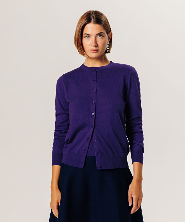 Rodier Twin-set En Maille Violet Fonce