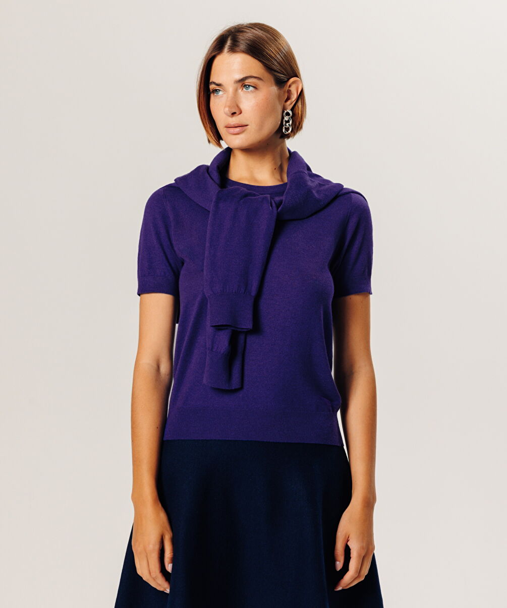 rodier Twin-set en maille violet fonce