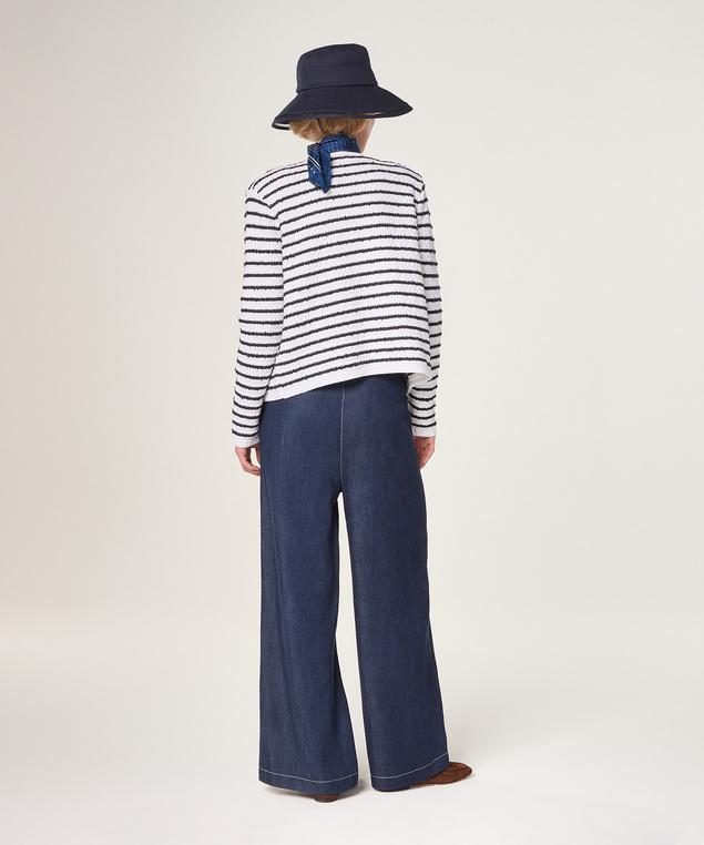 Rodier Veste Courte En Maille Rayures Marine