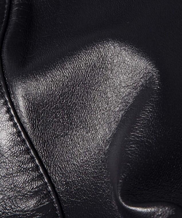 Rodier Veste Courte Zippée En Cuir Bleu Nuit