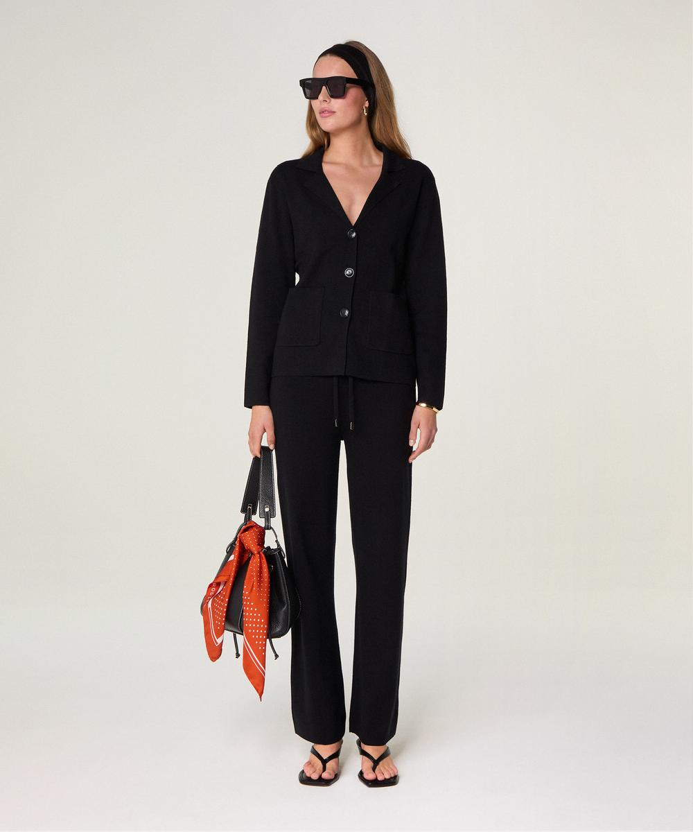 rodier Veste droite en maille noir