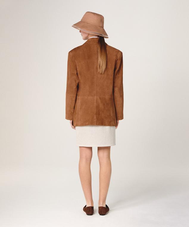 Rodier Veste En Cuir De Chèvre Velours Camel