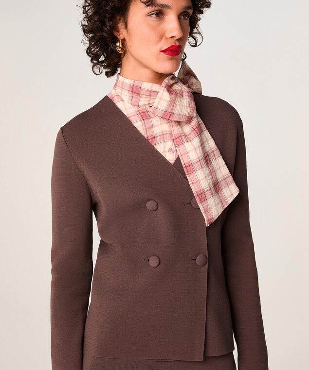 Rodier Veste En Maille Croisée Marron écorce