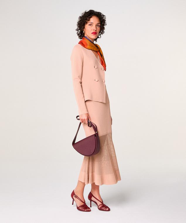 Rodier Veste En Maille Croisée Rose Poudré