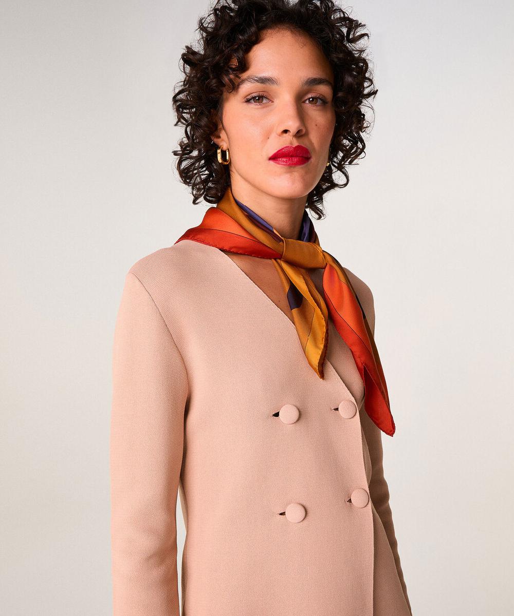 rodier Veste en maille croisée rose poudré