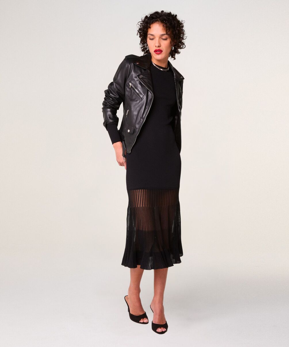 rodier Veste perfecto en cuir noir