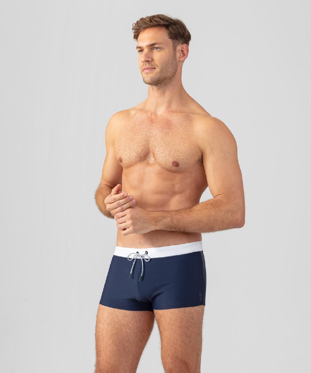 Ron Dorff Boxer De Bain à Ceinture Contrastée Bleu Marine