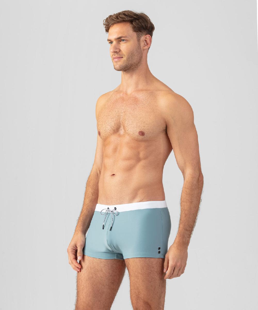 Ron Dorff Boxer De Bain à Ceinture Contrastée Vert De Gris
