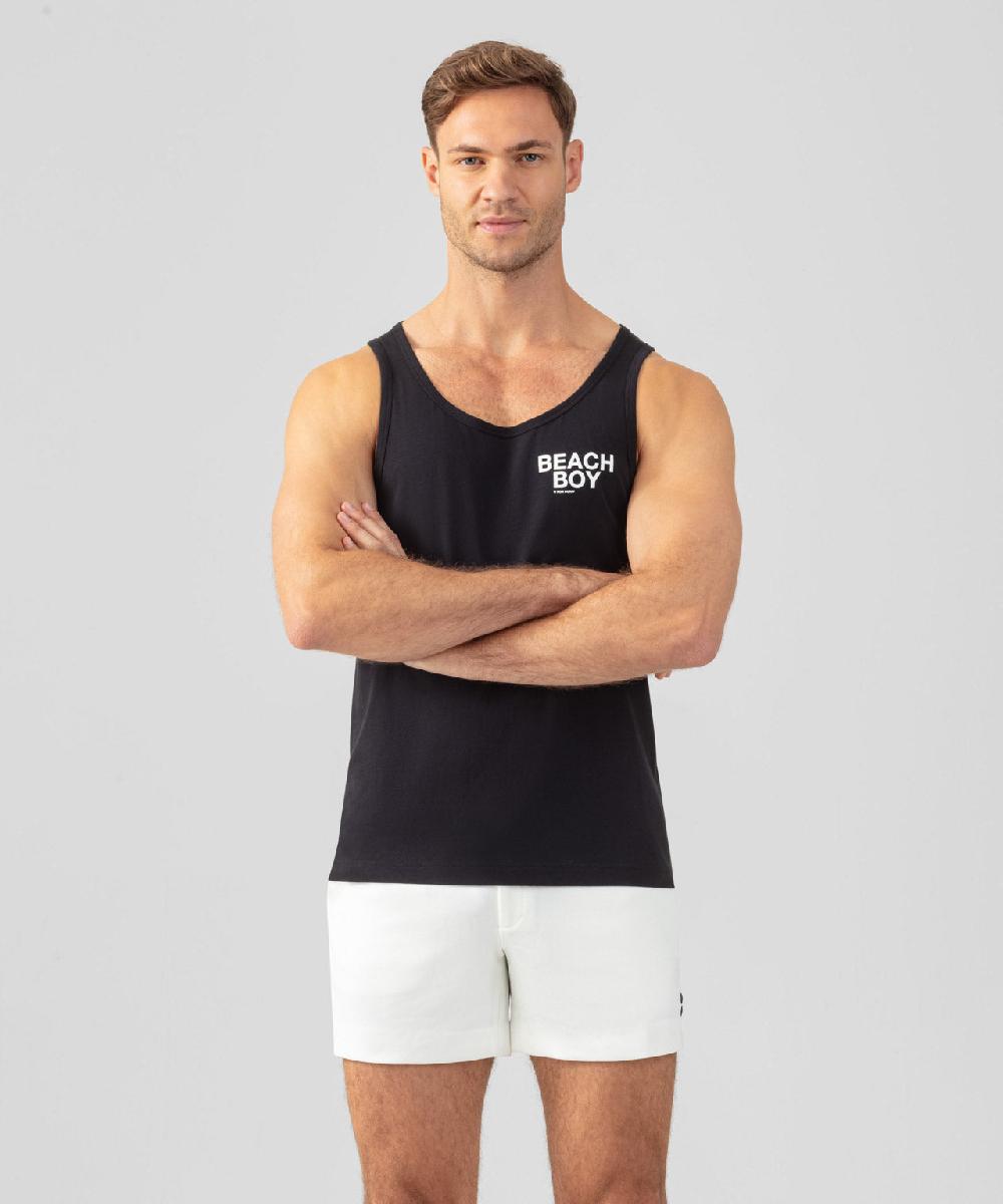 ron dorff Débardeur en coton organique "BEACH BOY" Noir