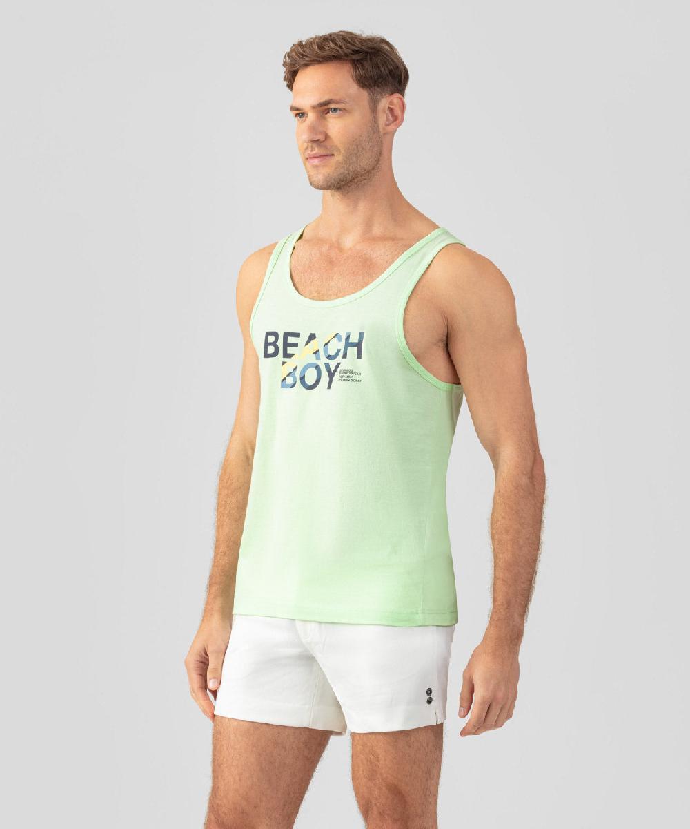 Ron Dorff Débardeur En Coton Organique "BEACH BOY" Vert Aloe Vera