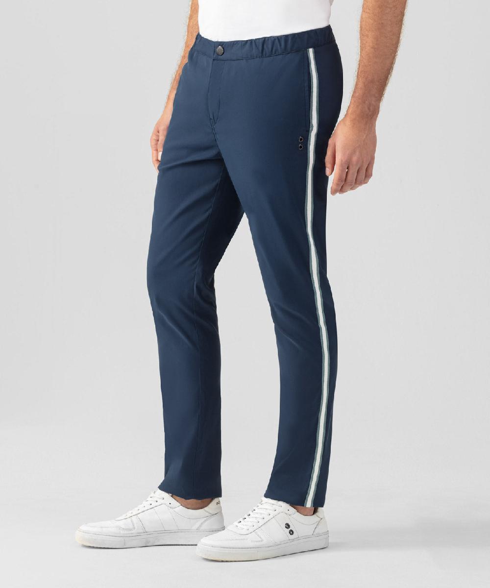 Ron Dorff Pantalon Chino Sport à Bandes Latérales Bleu Océan