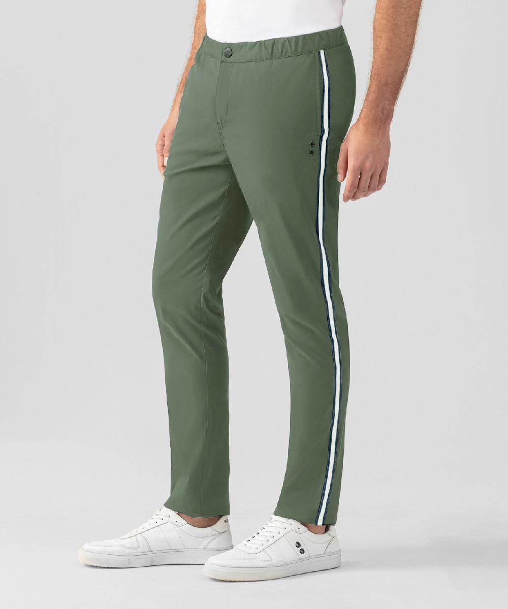 Ron Dorff Pantalon Chino Sport à Bandes Latérales Vert Ombré
